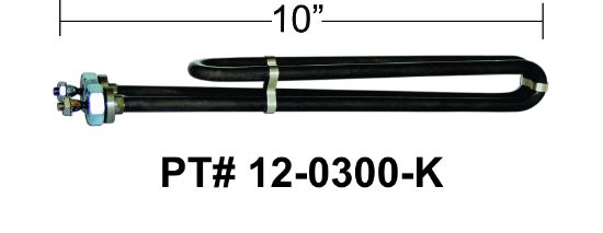 12-0300-K: Hot Tub Heater Replacement Element, 5.5kW, 240V, Hairpin, Incoloy, 10"