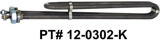 12-0302-K: Hot Tub Heater Replacement Element, 4.0kW, 240V, Hairpin, Incoloy, 10"