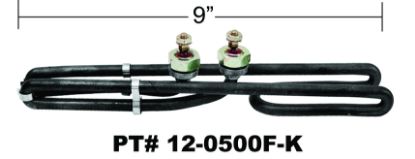 12-0500F-K: Hot Tub Heater Replacement Element, 5.5kW, 240V, Low Profile Center, Titanium