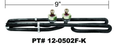 12-0502F-K: Hot Tub Heater Replacement Element, 4.0kW, 240V, Low Profile Center, Titanium 