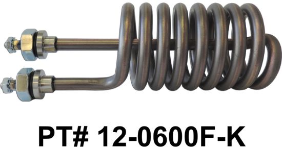 12-0600F-K: Hot Tub Heater Replacement Element, 5.5kW, Coil, Titanium