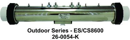 26-0054-K: Hot Tub Heater Replacement Assy, Gecko Series 8000, 3"x19.25", 11kW