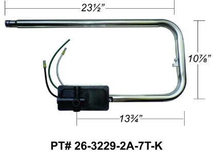 26-3229-2A-7T-K: Hot Tub Heater Replacement Assy, Low Flow, 5.5kW, 240V, Laing Squareback Style, Sundance 6500-402