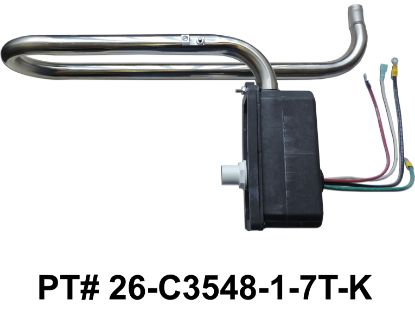 26-C3548-1-7T-K: Hot Tub Heater Replacement Assy, Low Flow, Laing, Triple Bend, 2.1/3.4kW, D1, w/Manual Reset TCO, Dual Titanium Elements