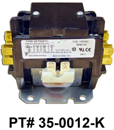 35-0012-K: Contactor, DPST, 120V, 30/40A