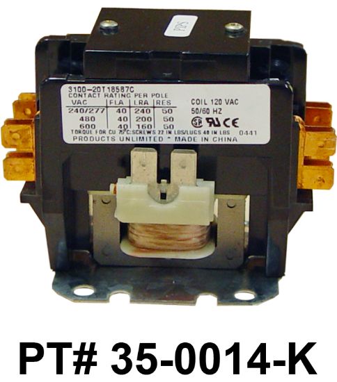 35-0014-K: Contactor, DPST, 120V, 50A