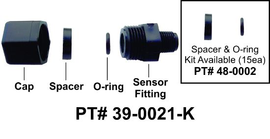 39-0021-K: Sensor Fitting Kit, M7, Includes: Body, Cap, Spacer, & O-Ring