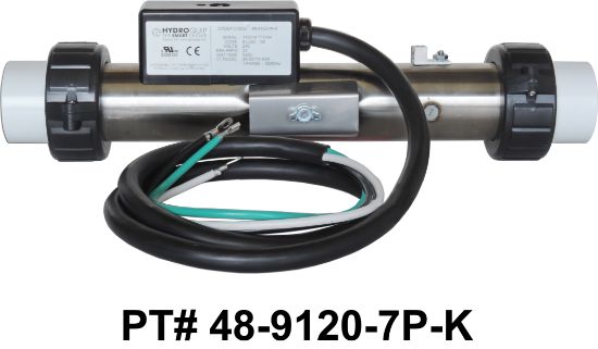 48-9120-7P-K: Hot Tub Heater Replacement Assy, 5.5kW, Titanium, 12", 316L, w/Cord, Arctic Spas